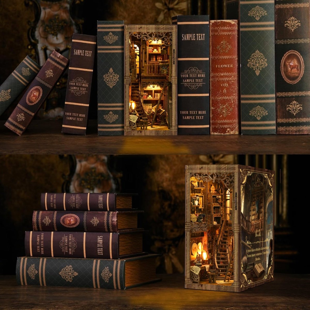 kaayee-book-nook-kit-antique-book-collection-room-book-nook-diy image 4
