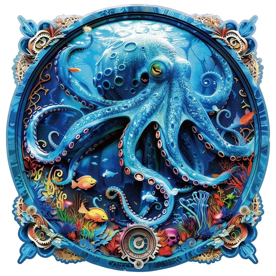kaayee-wooden-puzzle-deep-sea-octopus-holzpuzzle-medium image 1