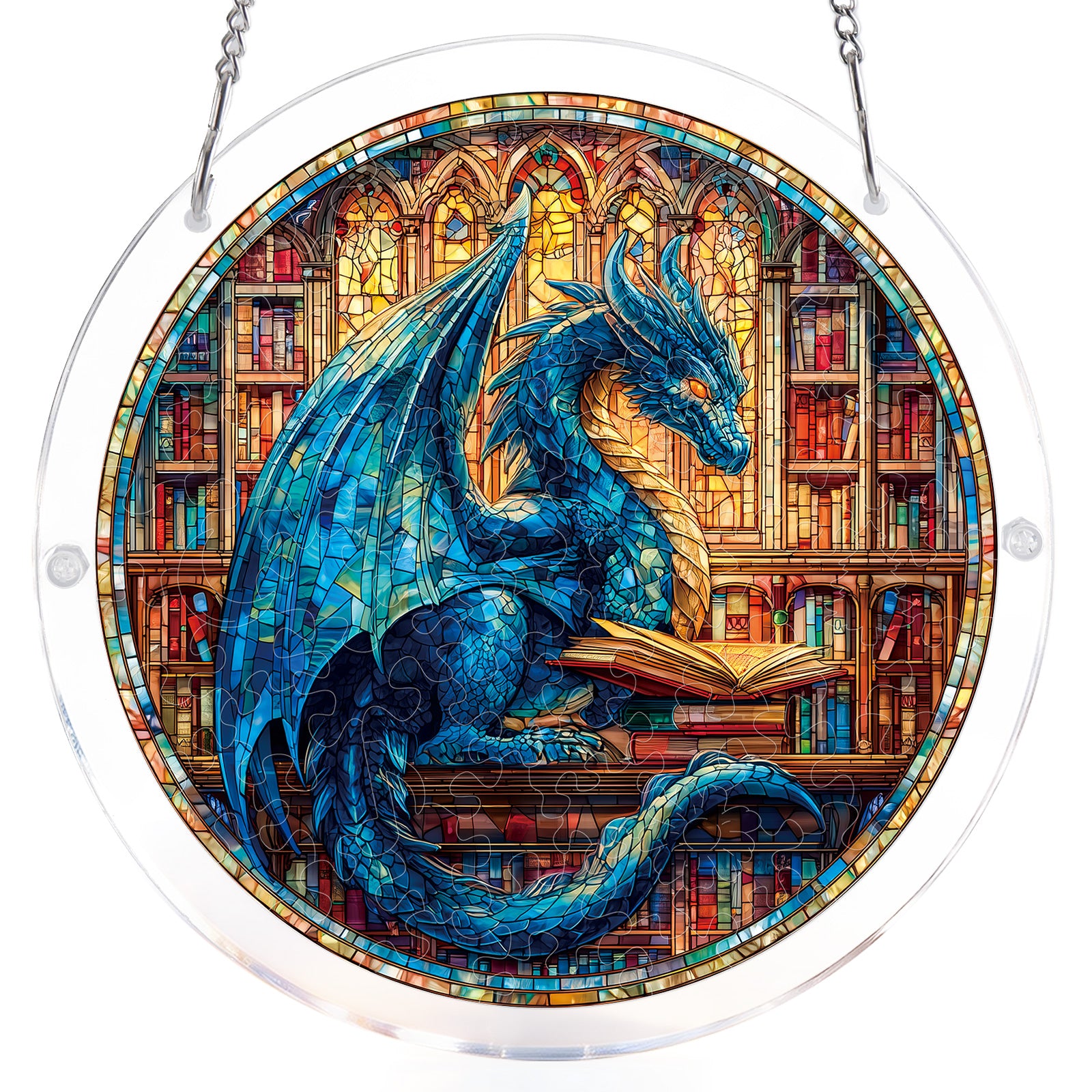 kaayee-suncatcher-puzzle-blue-dragon-library-klein-drache image 7