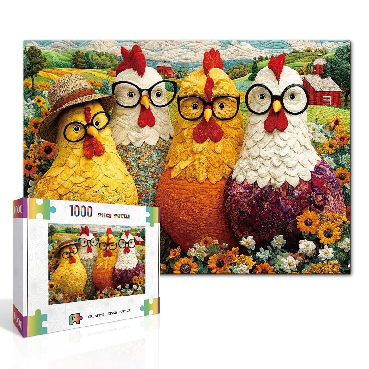 kaayee-the-floral-chicken-club-kartonpuzzle-1000-teile-standard image 2