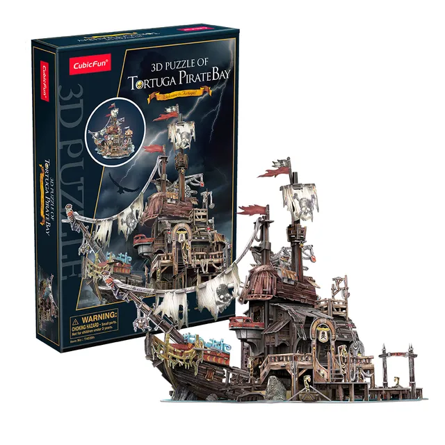 cubicfun-pirates-world-t4039h-tortuga-pirate-bay-3d-puzzle image 1