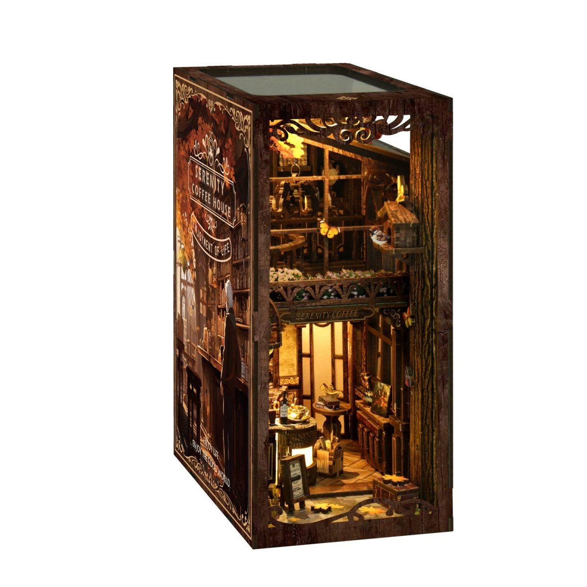 kaayee-serenity-coffee-house-book-nook-kit-holz-mit-licht image 3