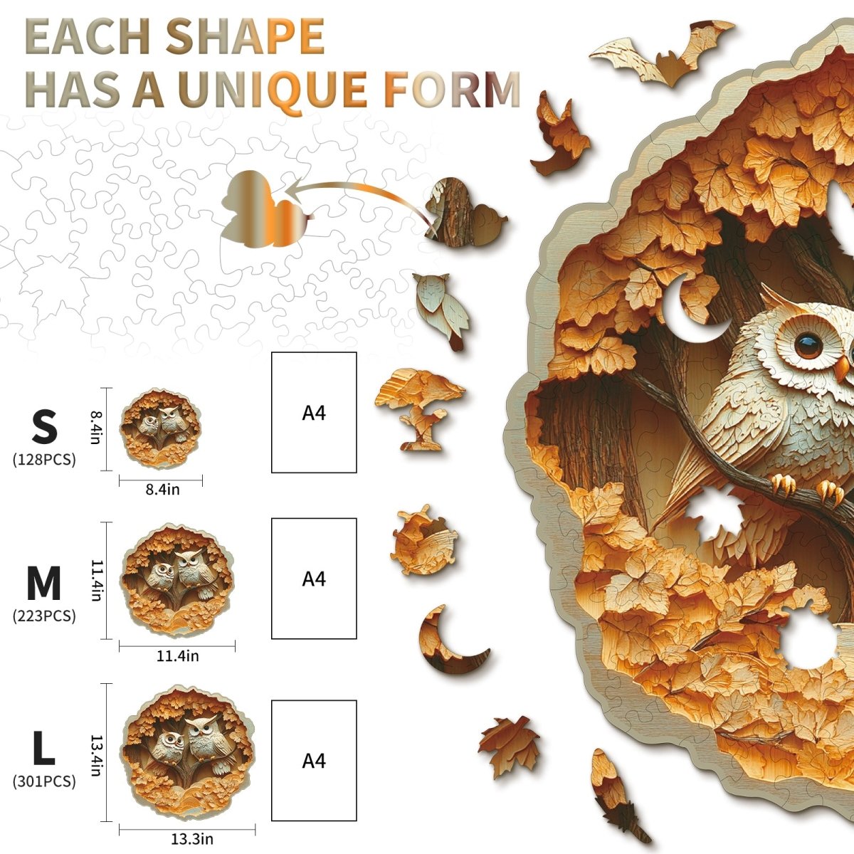 kaayee-wooden-puzzle-parent-child-owl-holzpuzzle-medium image 4