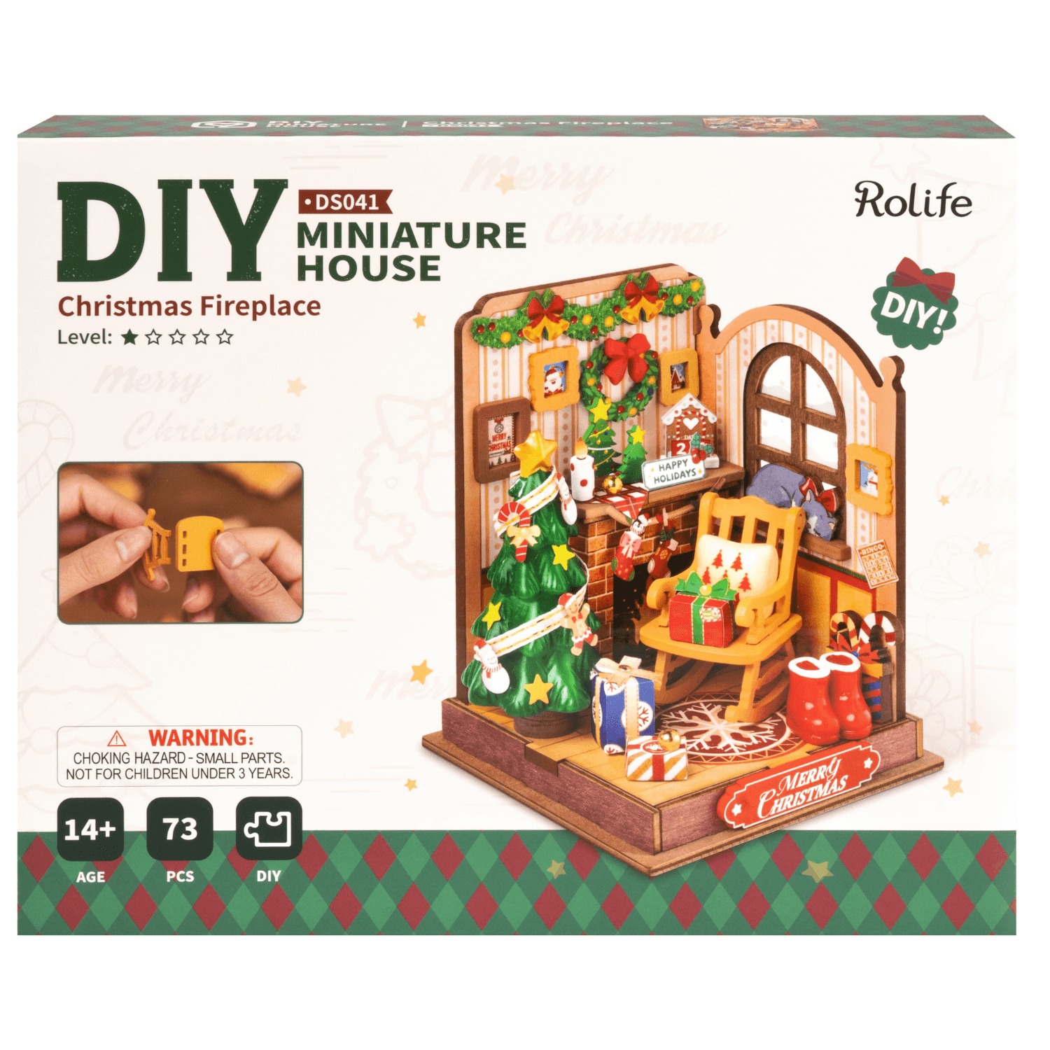 magicholz-mechanischer-bausatz-christmas-fireplace-miniatur-73-tlg image 5