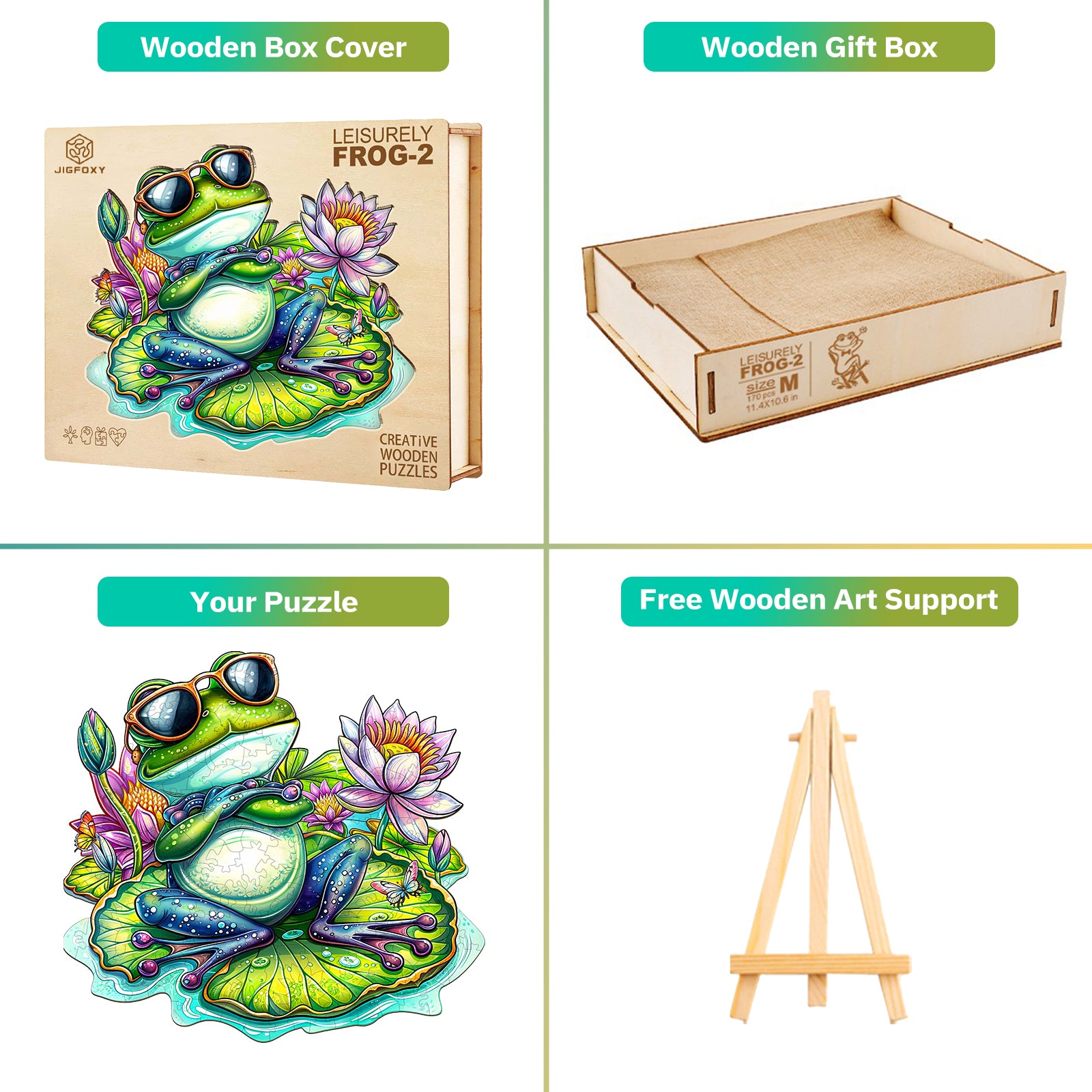 jigfoxy-leisurely-frog-holzpuzzle-frosch-90-teile-s image 8