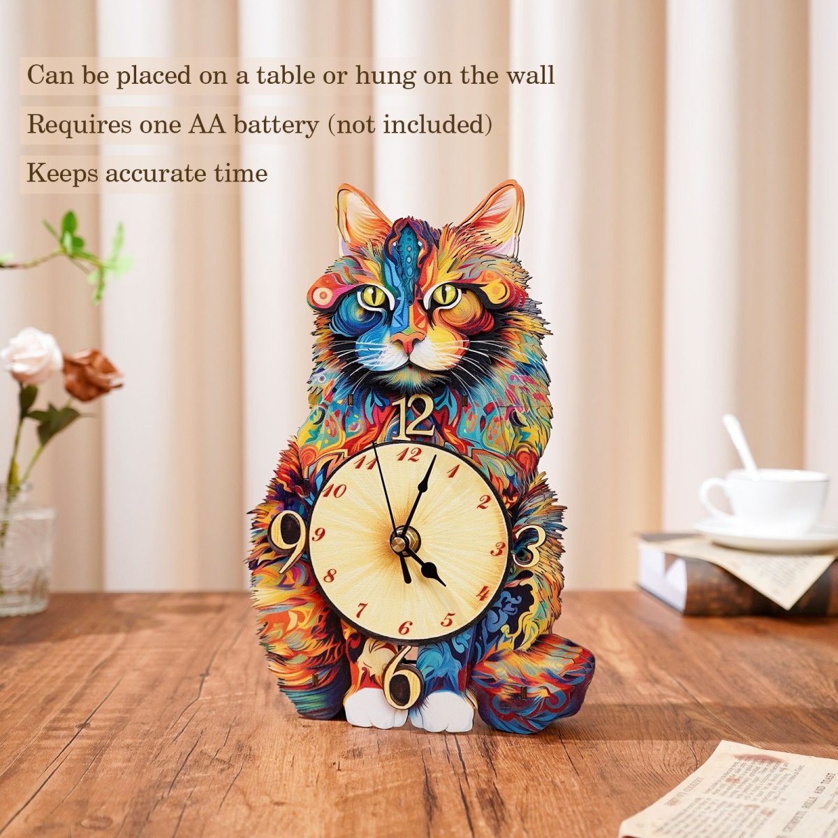 kaayee-clock-kit-maine-coon-cat-holzuhr-bunt image 5