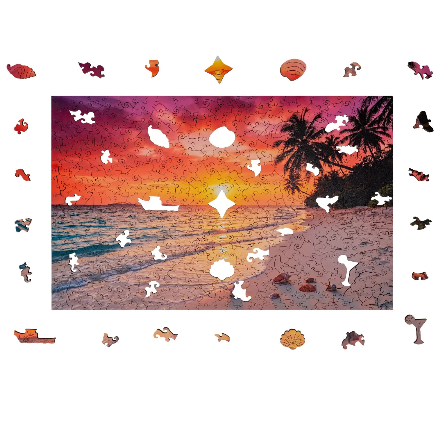 magicholz-sonnenuntergang-am-meer-holzpuzzle-500-teile-strand image 1