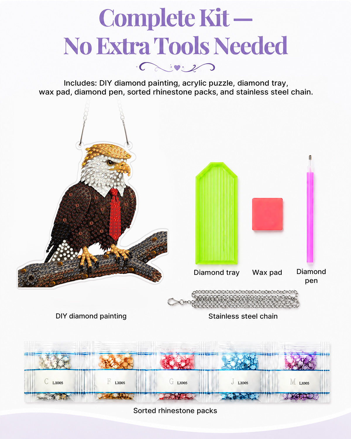 kaayee-trump-eagle-hero-diamond-art-suncatcher-bastelset image 5