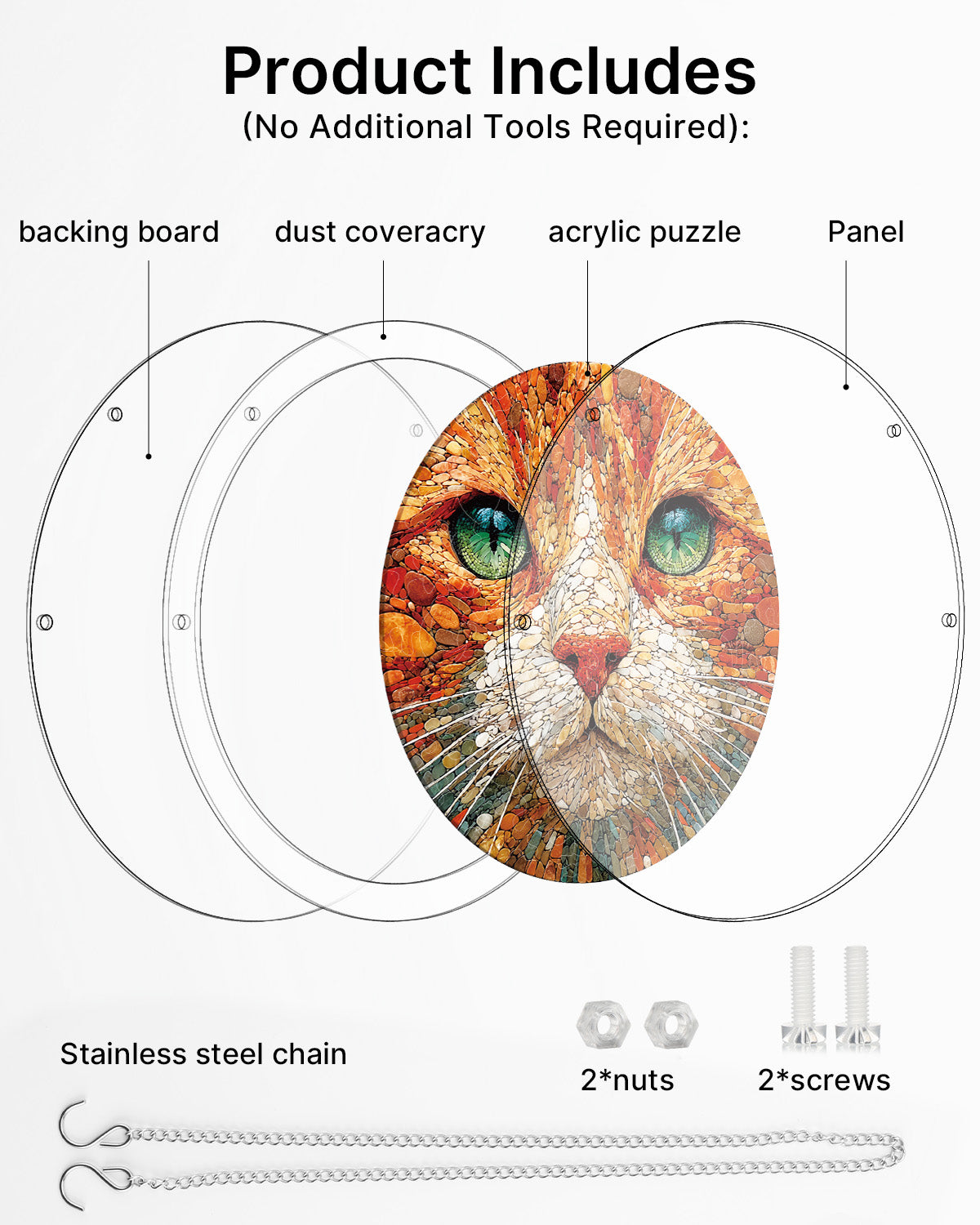 kaayee-suncatcher-stone-cat-acrylpuzzle-medium-katzenmotiv image 4