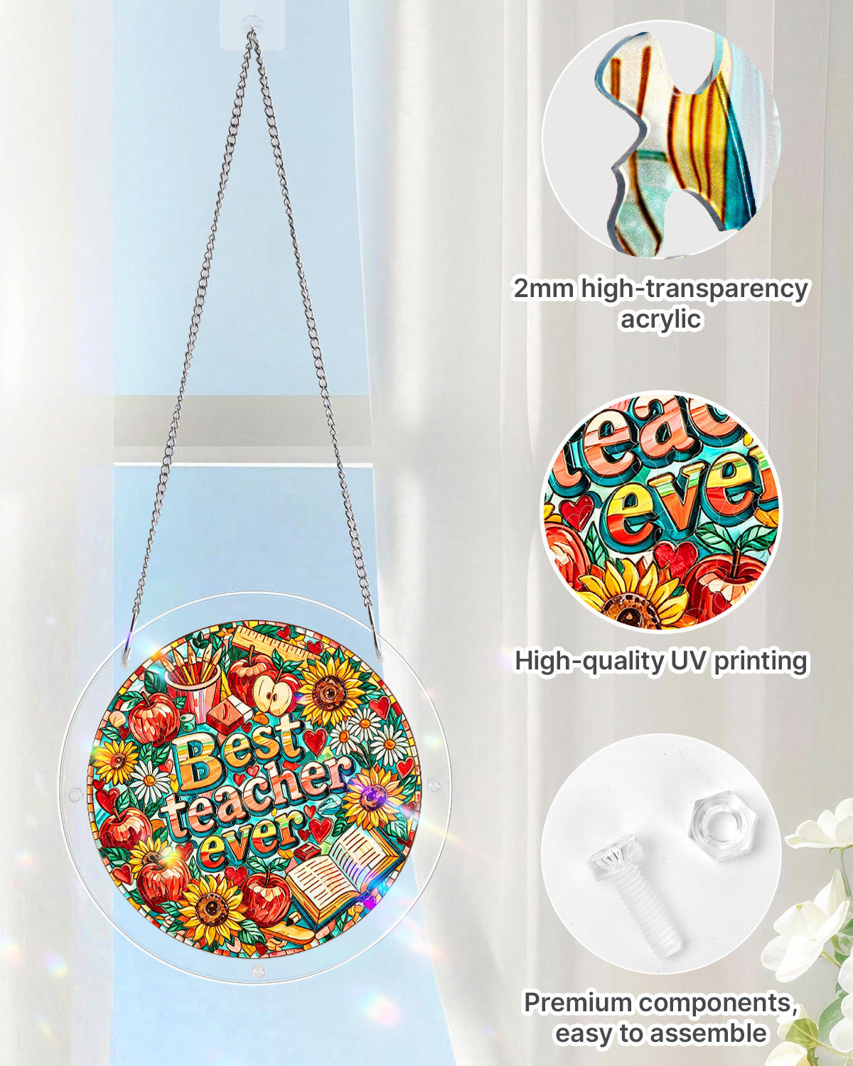 kaayee-best-teacher-ever-suncatcher-fensterbild-medium image 4