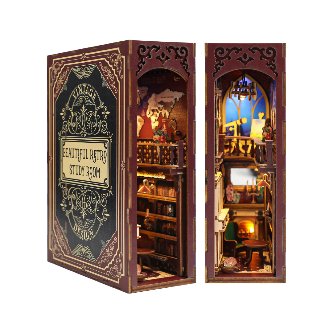 kaayee-book-nook-kit-retro-study-room-miniatur image 1