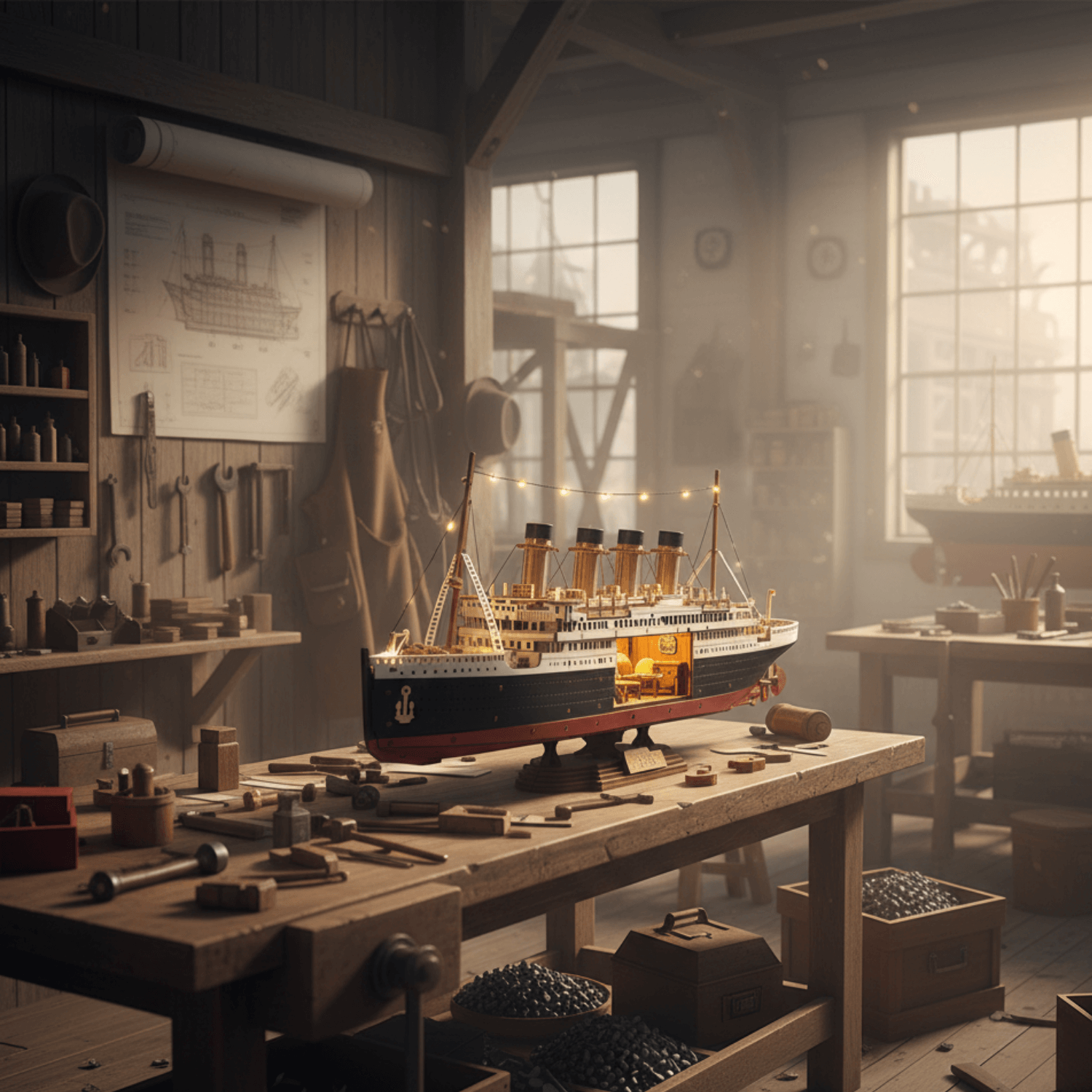 magicholz-mechanischer-bausatz-1912-atlantic-voyager-schiff-holz image 4
