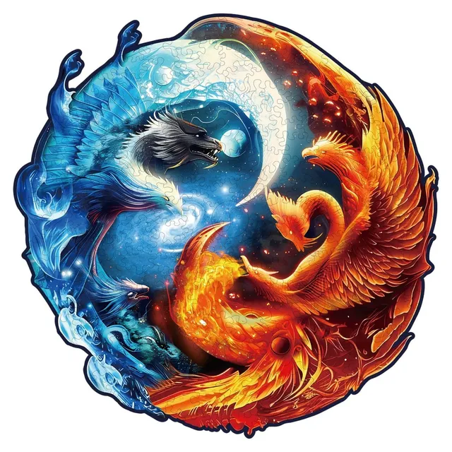 kaayee-yinyang-dragon-phoenix-holzpuzzle-medium-rund image 1