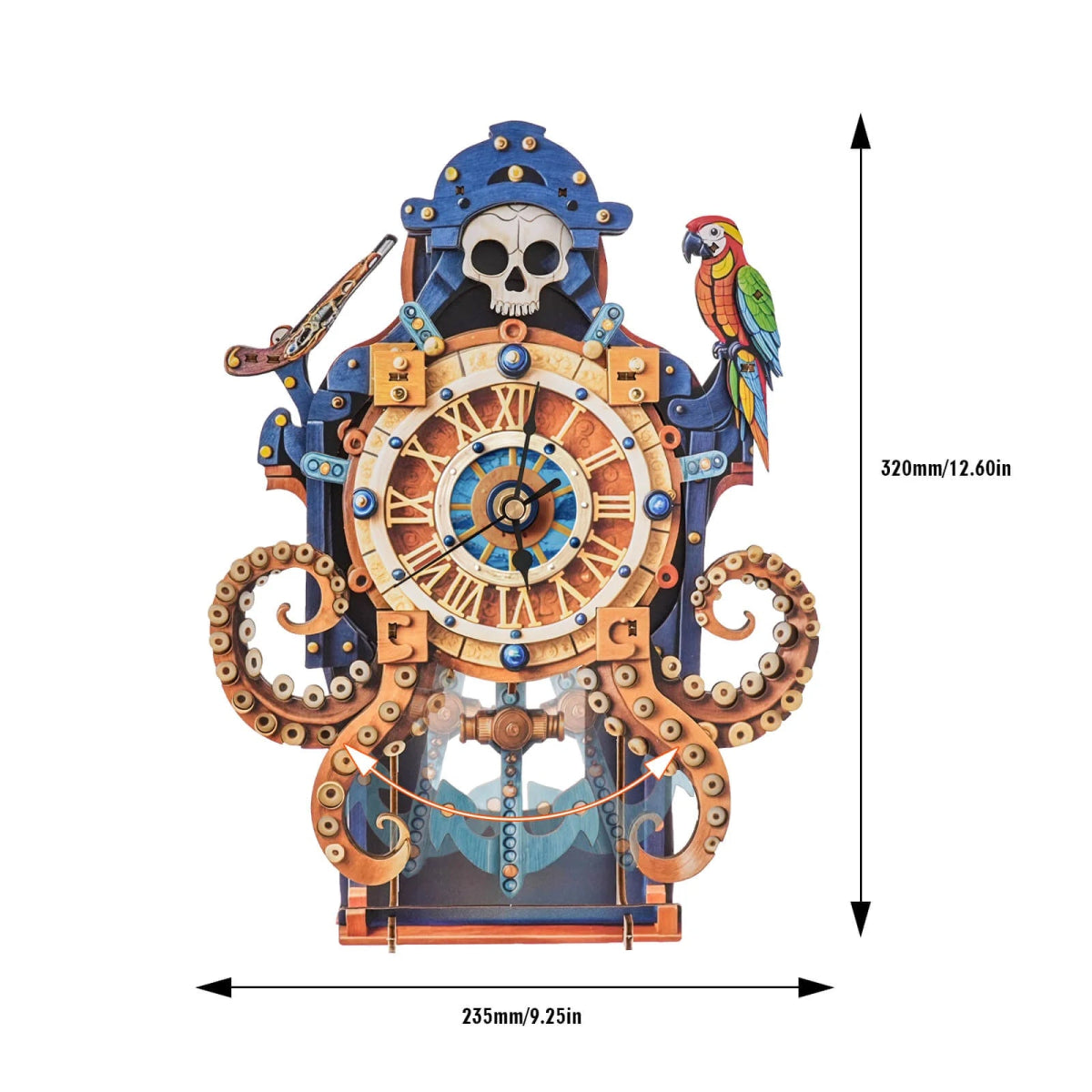 kaayee-octopus-monster-holzbausatz-uhr-piraten-krake image 4