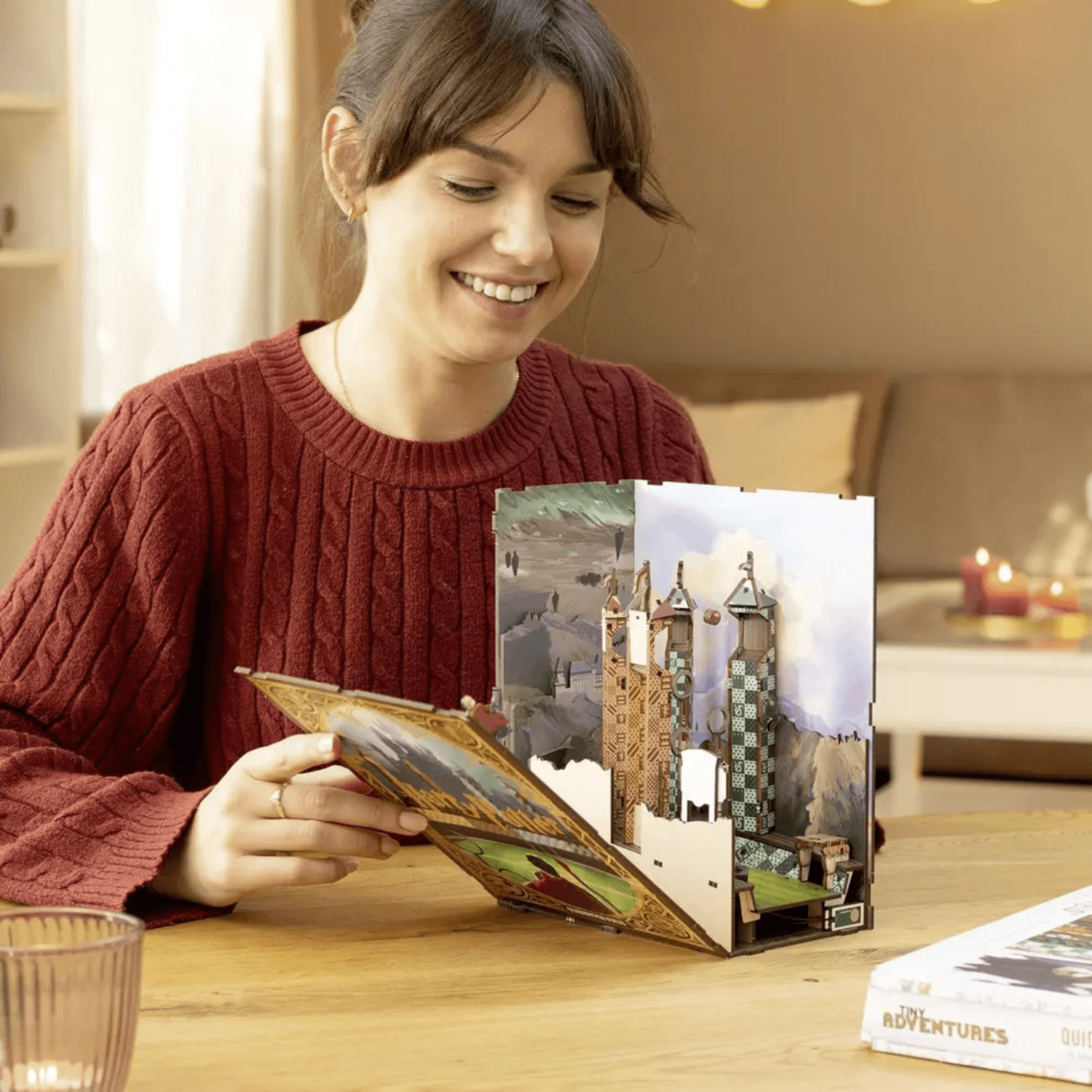 magicholz-3d-puzzle-quidditch-harry-potter-book-nook-mit-licht image 5