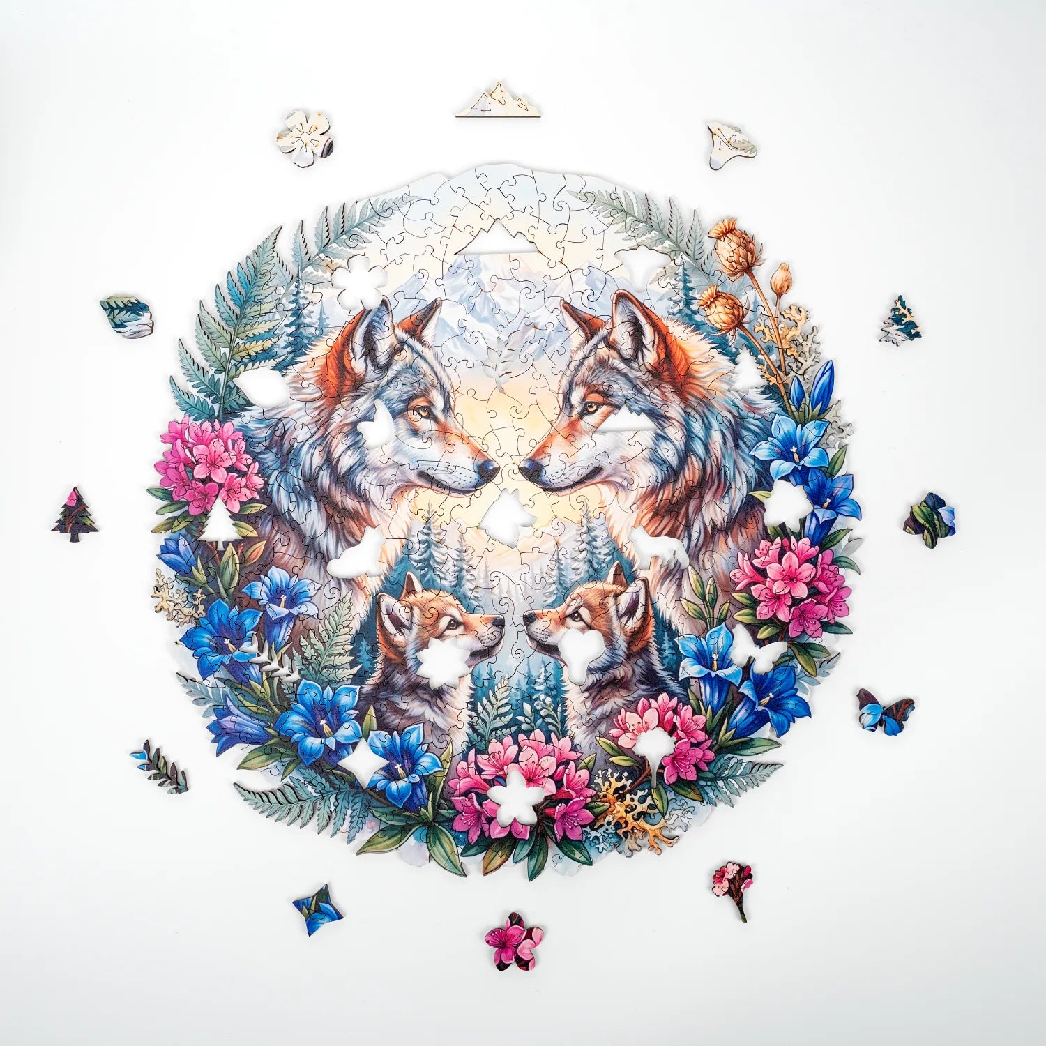 magicholz-wolfsfamilie-holzpuzzle-350-teile-mandala image 8