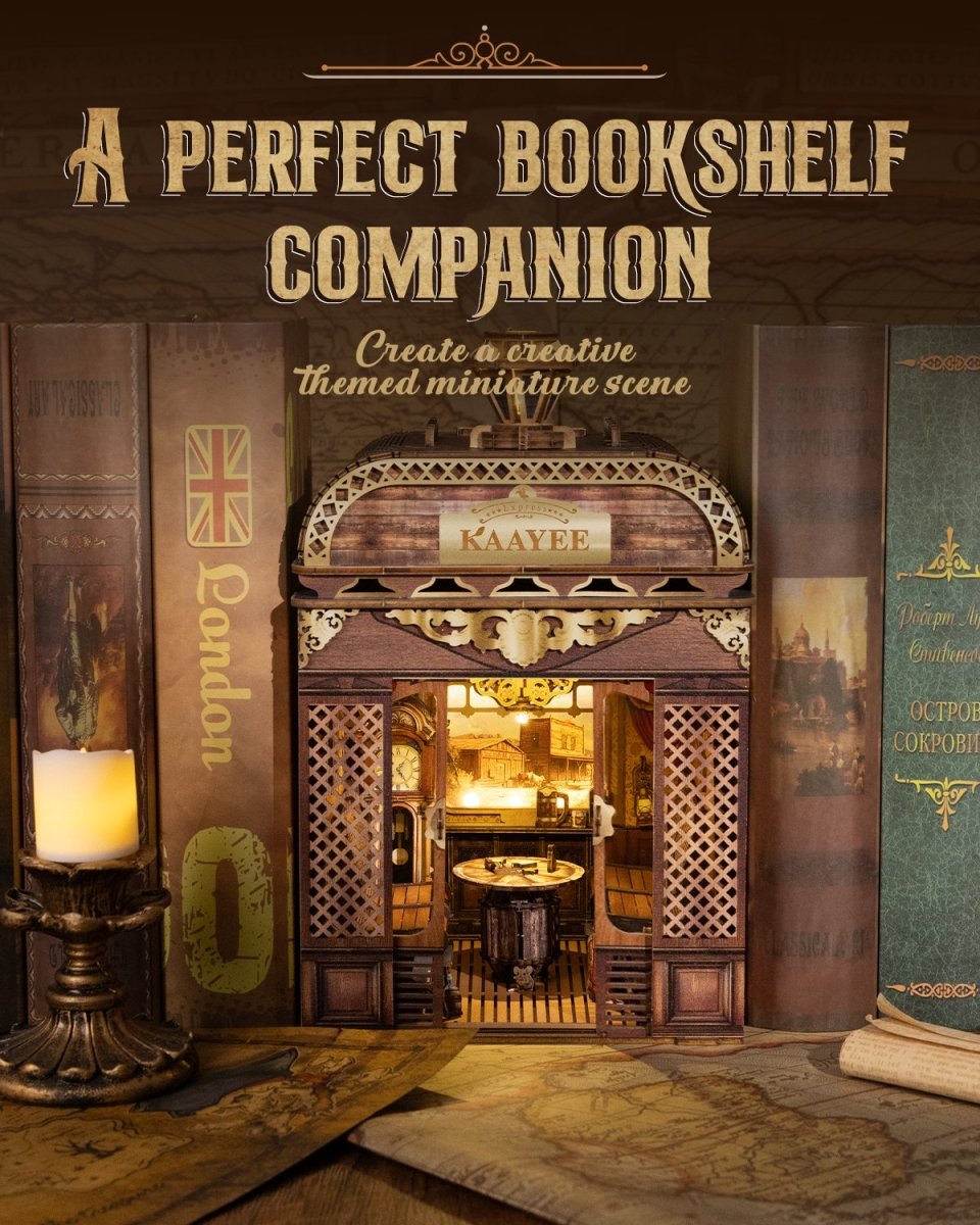 kaayee-book-nook-kit-retro-train-led-3d-puzzle-bausatz image 2
