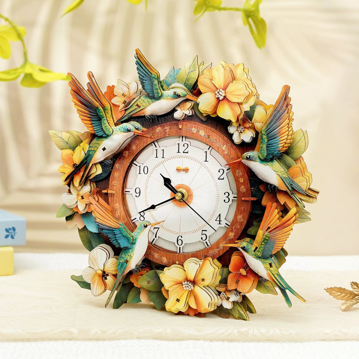 kaayee-clock-kit-hummingbird-holzuhr-kolibri-mit-pendel image 2