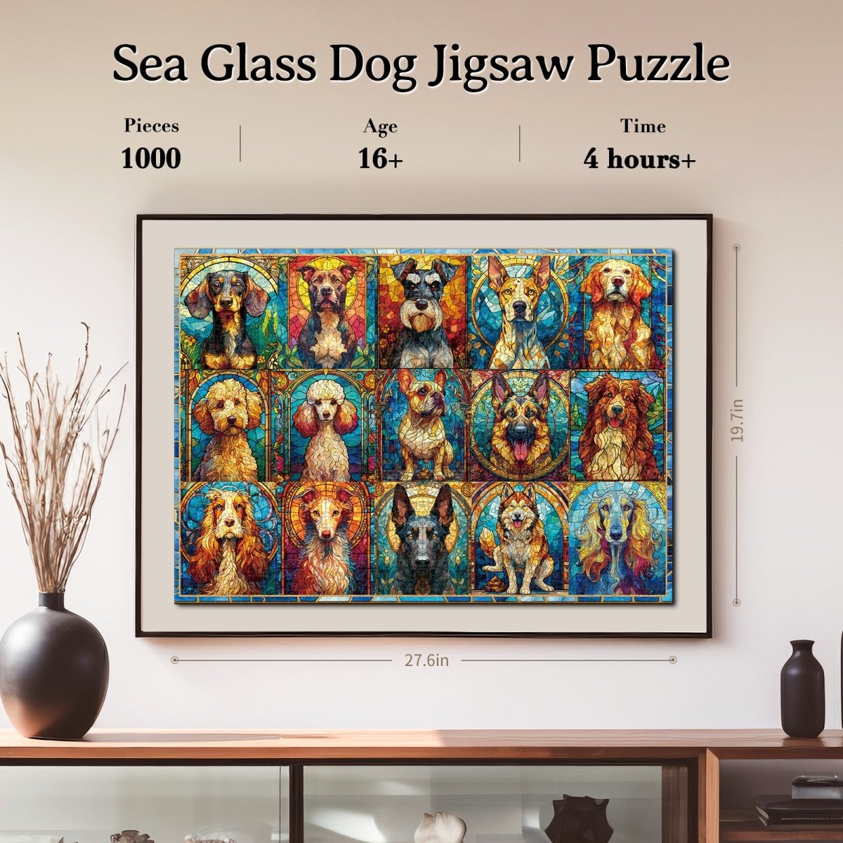 kaayee-cardboard-sea-glass-dog-kartonpuzzle-1000-teile-standard image 6