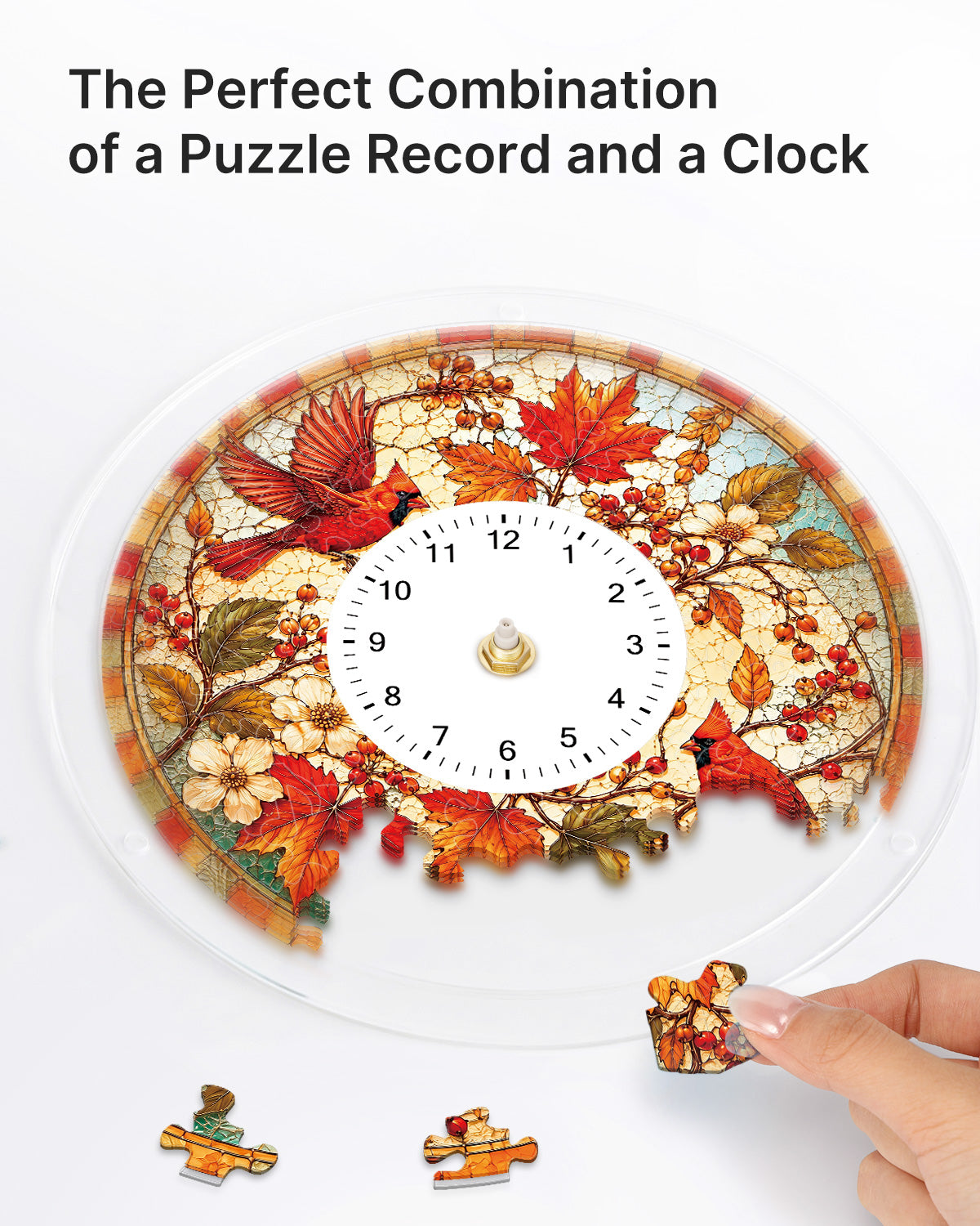 kaayee-clock-kit-autumn-cardinal-puzzle-uhr-regular-herbst image 2