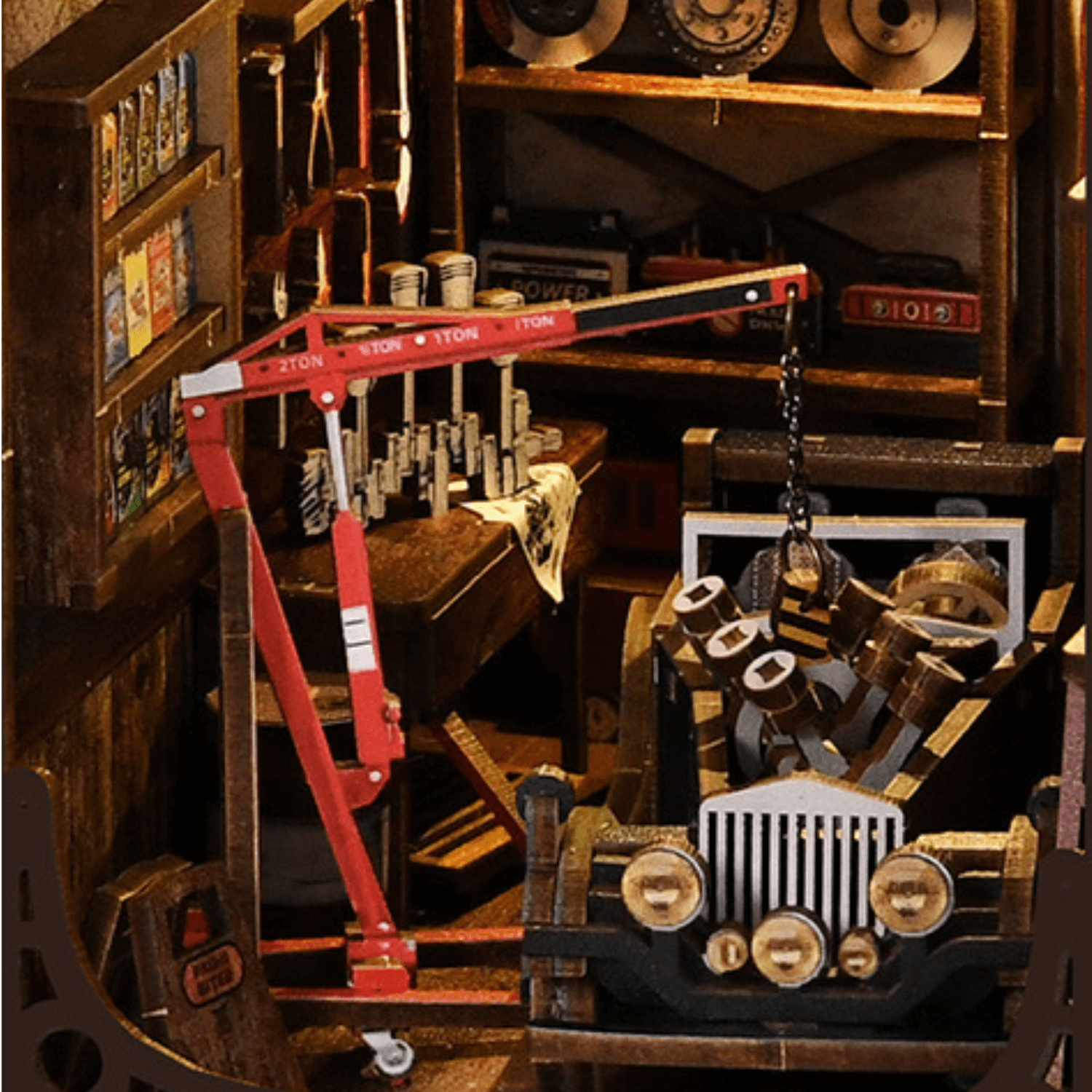 magicholz-miniaturhaus-vintage-car-mechanic-book-nook-werkstatt image 4