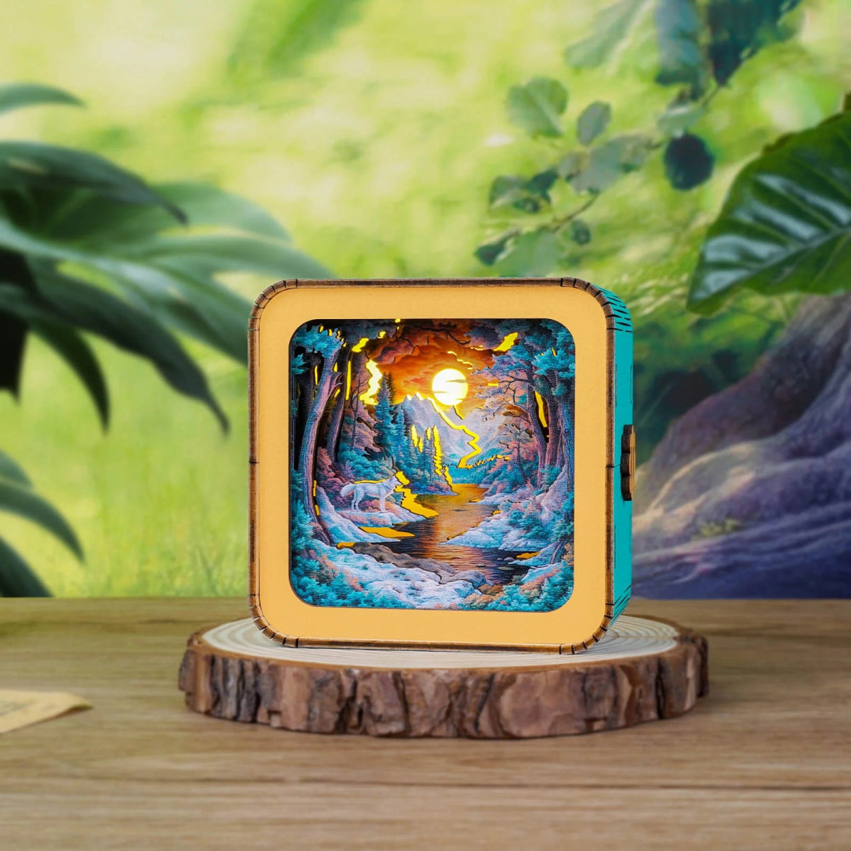kaayee-forest-fantasy-wolf-nachtlicht-holzbausatz-lampe image 2