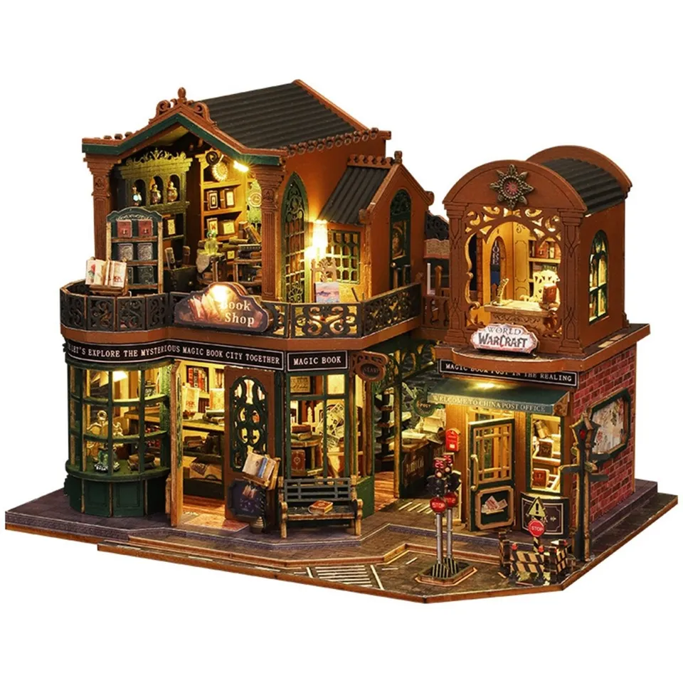 kaayee-miniature-house-twilight-book-city-bastelhaus-led image 1