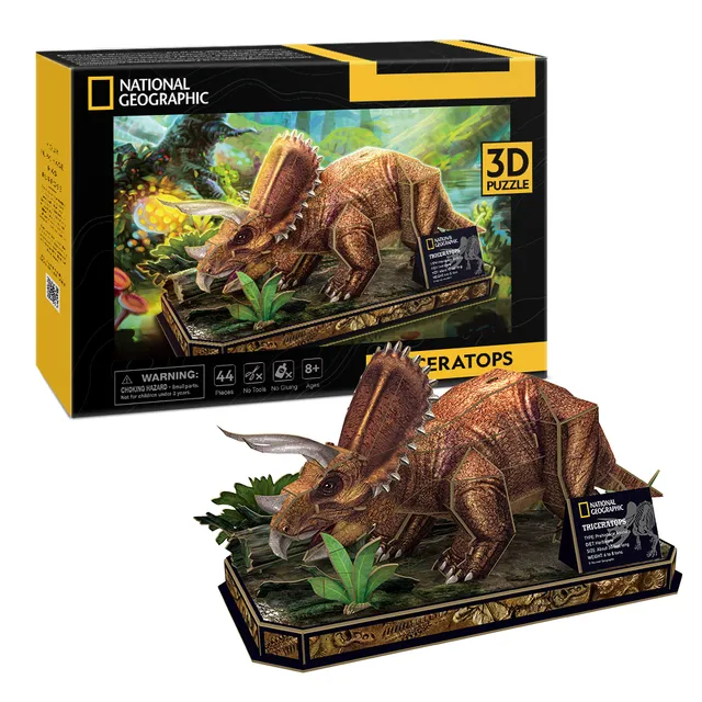cubic-fun-dino-puzzle-ds1052h-triceratops-3d-puzzle image 1