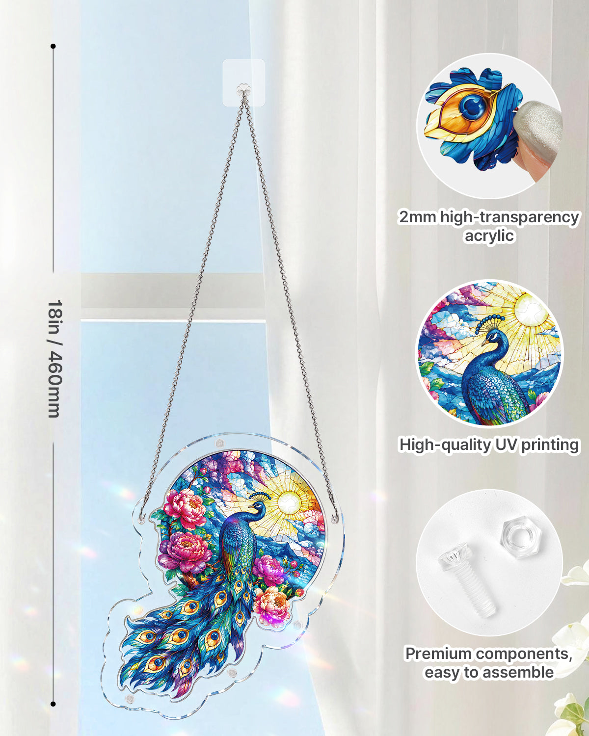 kaayee-moonlit-peacock-garden-suncatcher-fensterbild-medium image 4