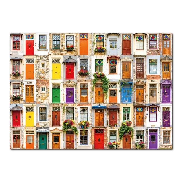 kaayee-cardboard-puzzle-symphony-of-doors-1000-teile-eco-t-ren image 1