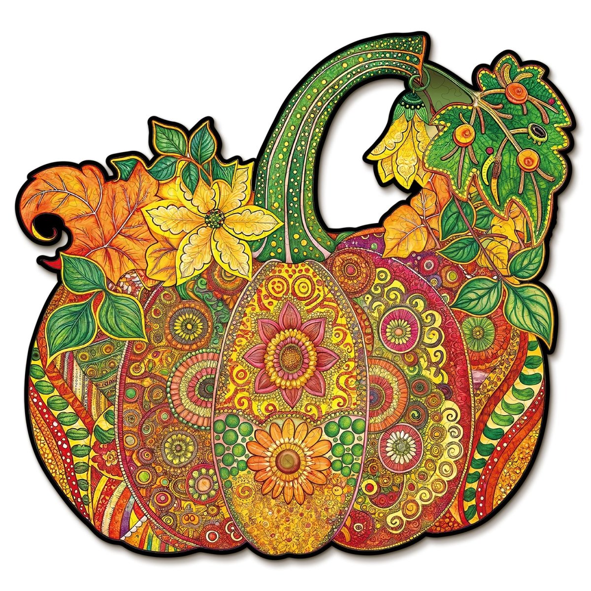 kaayee-wooden-puzzle-mandala-pumpkin-holzpuzzle-medium-herbst image 1