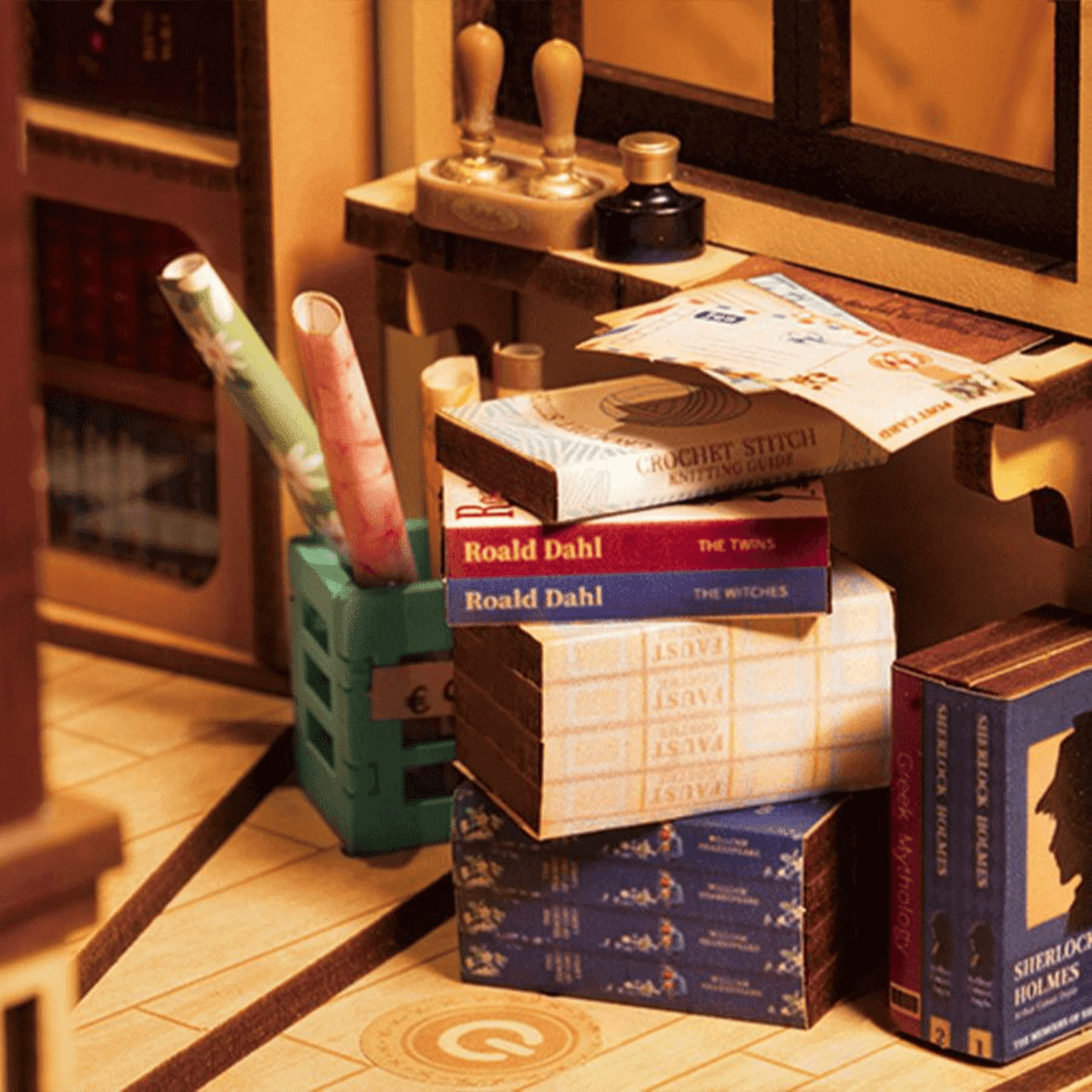 magicholz-miniaturhaus-bookstore-rolife-book-nook-mit-led image 5