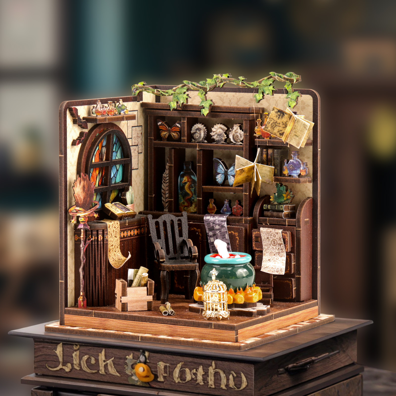 magicholz-book-nook-magic-potion-room-alchemistenwerkstatt-92-teile image 1