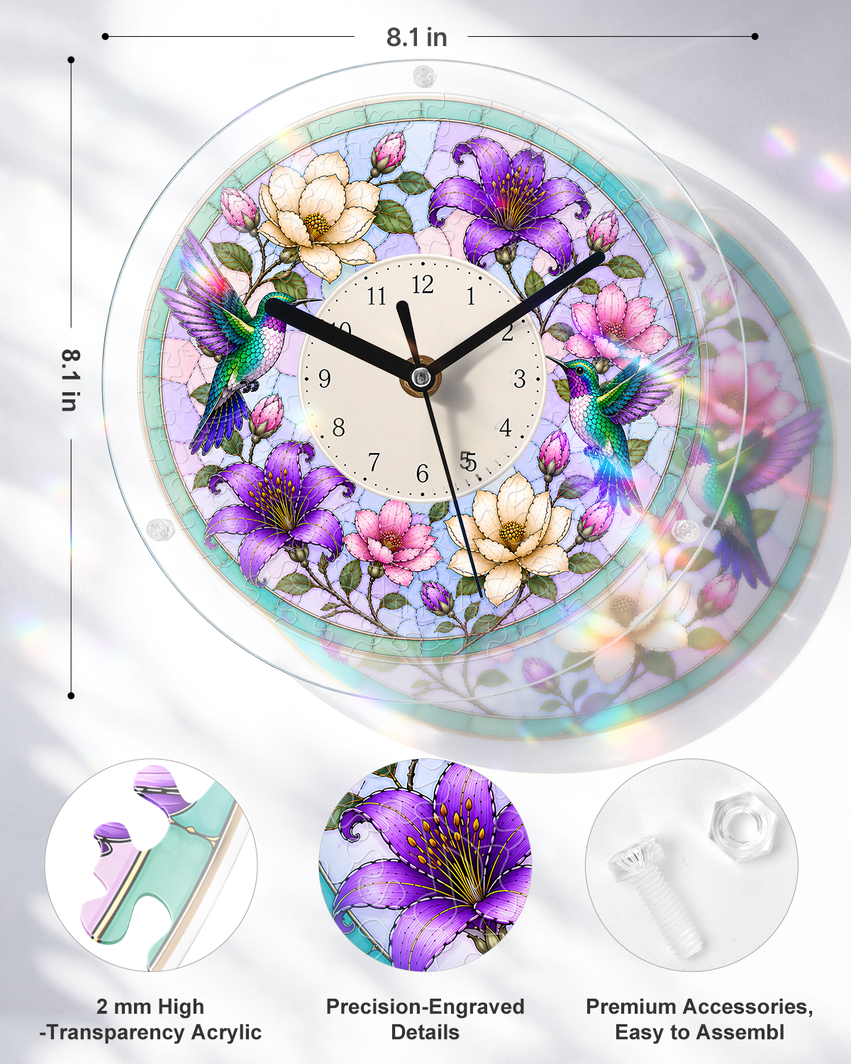 kaayee-clock-kit-hummingbird-puzzle-uhr-regular-acryl image 3