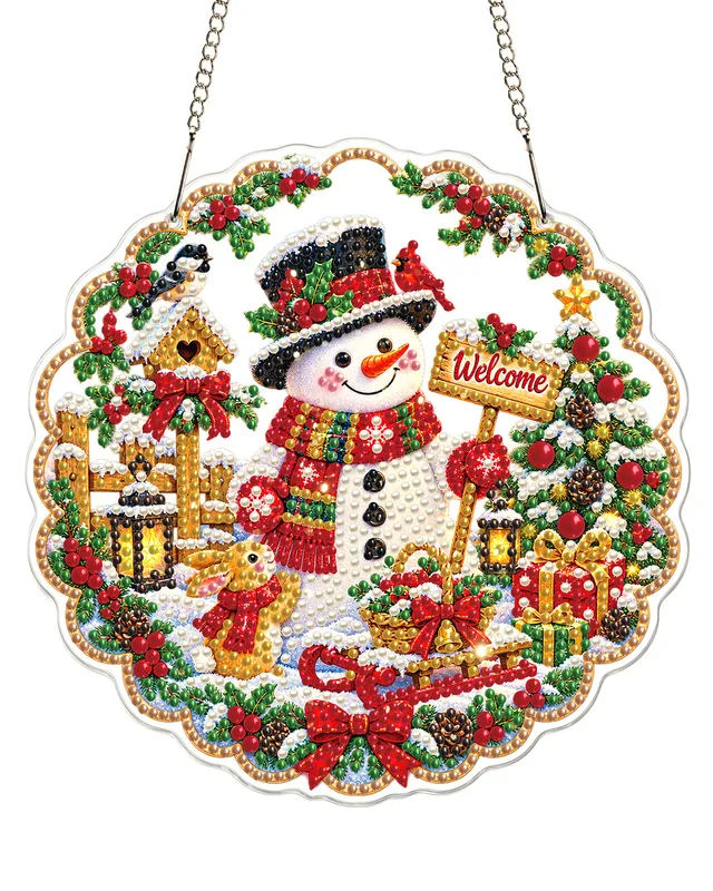 kaayee-suncatcher-puzzle-schneemann-bastelset-20-cm-weihnachten image 1