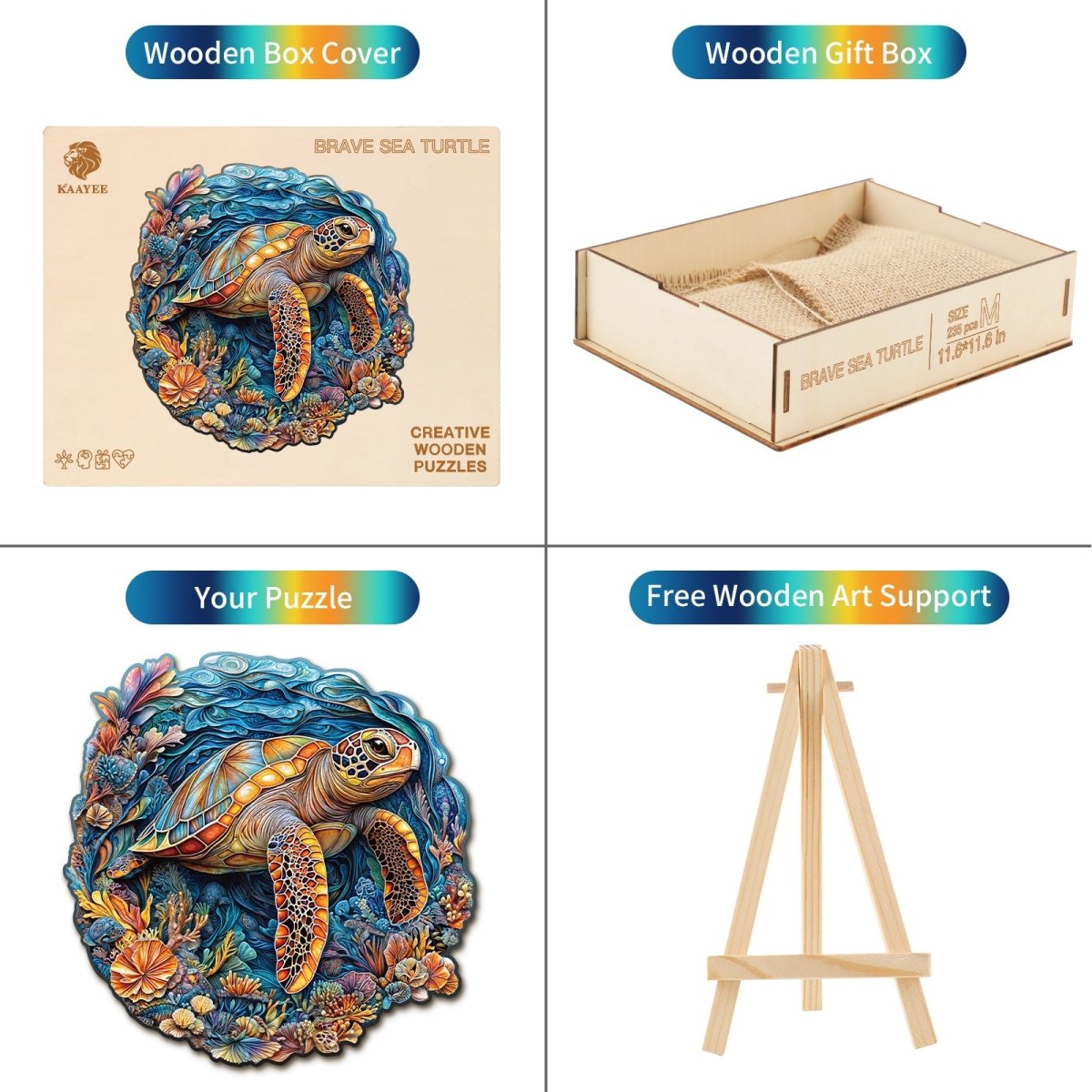 kaayee-wooden-puzzle-brave-sea-turtle-holzpuzzle-medium image 3