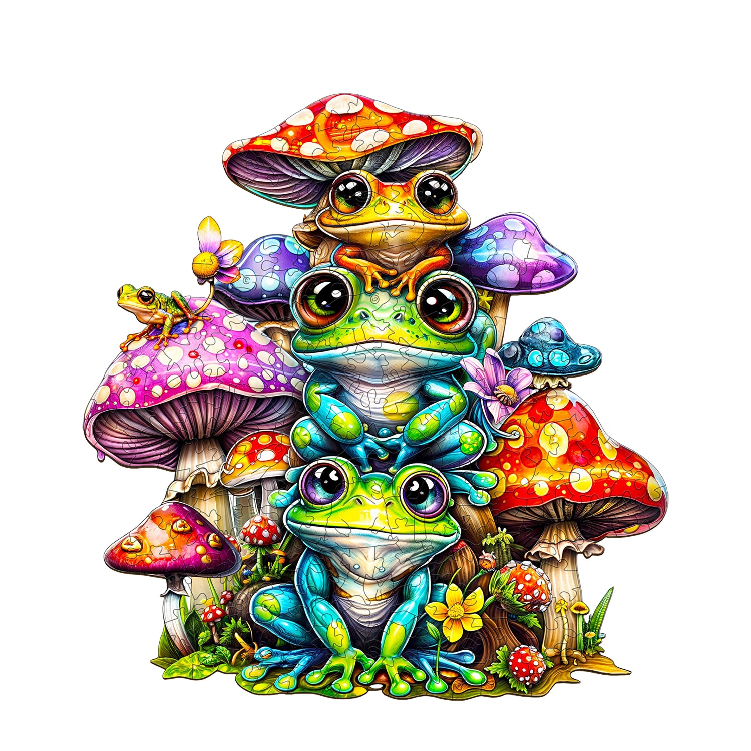 jigfoxy-frog-holzpuzzle-m-190-teile-froschmotiv image 1