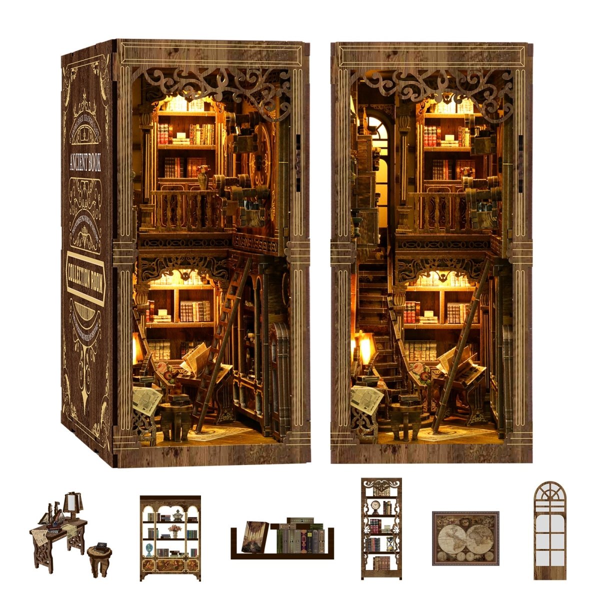 kaayee-book-nook-kit-antique-book-collection-room-book-nook-diy image 5