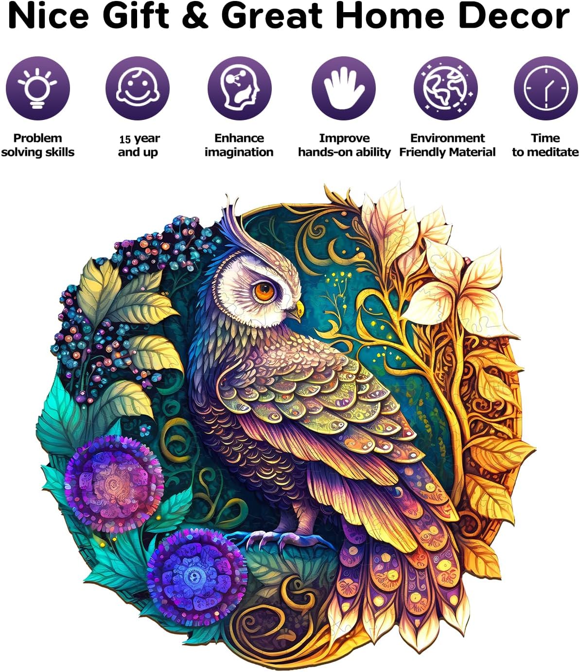 jigfoxy-mandala-owl-holzpuzzle-100-teile-s-rund-eule image 5