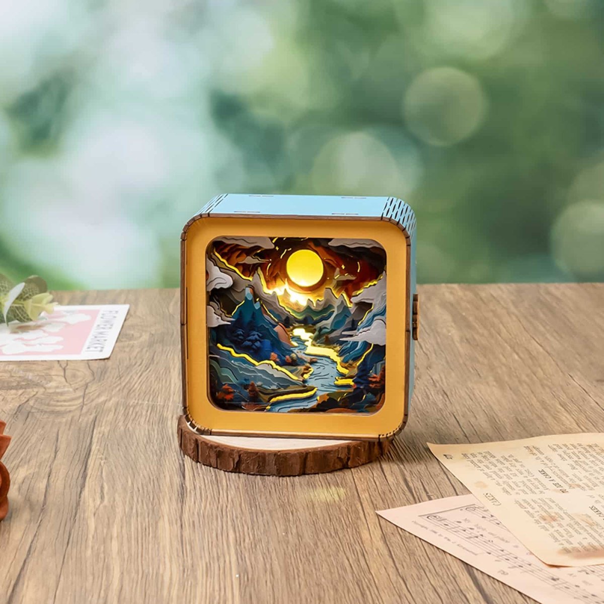 kaayee-moonlit-mountain-nachtlicht-3d-holzbausatz-usb image 2