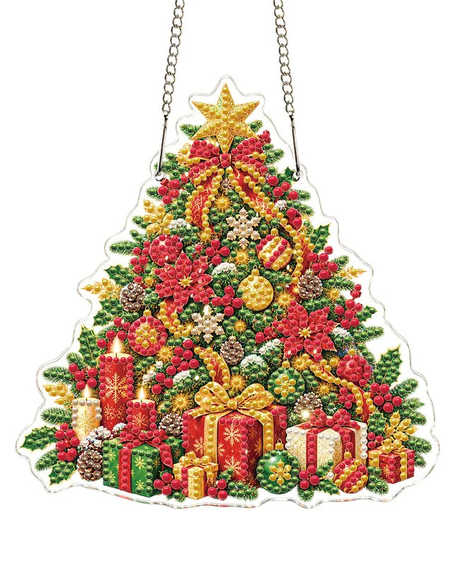 kaayee-suncatcher-puzzle-christmas-tree-fensterbild-20-cm-perlen image 1