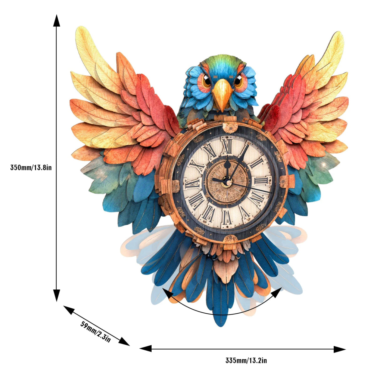 kaayee-clock-kit-parrot-holzuhr-papagei-bausatz image 3