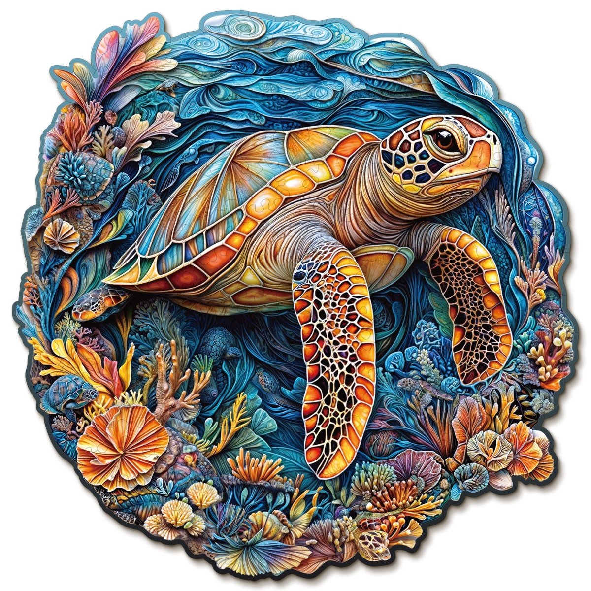 kaayee-wooden-puzzle-brave-sea-turtle-holzpuzzle-medium image 1