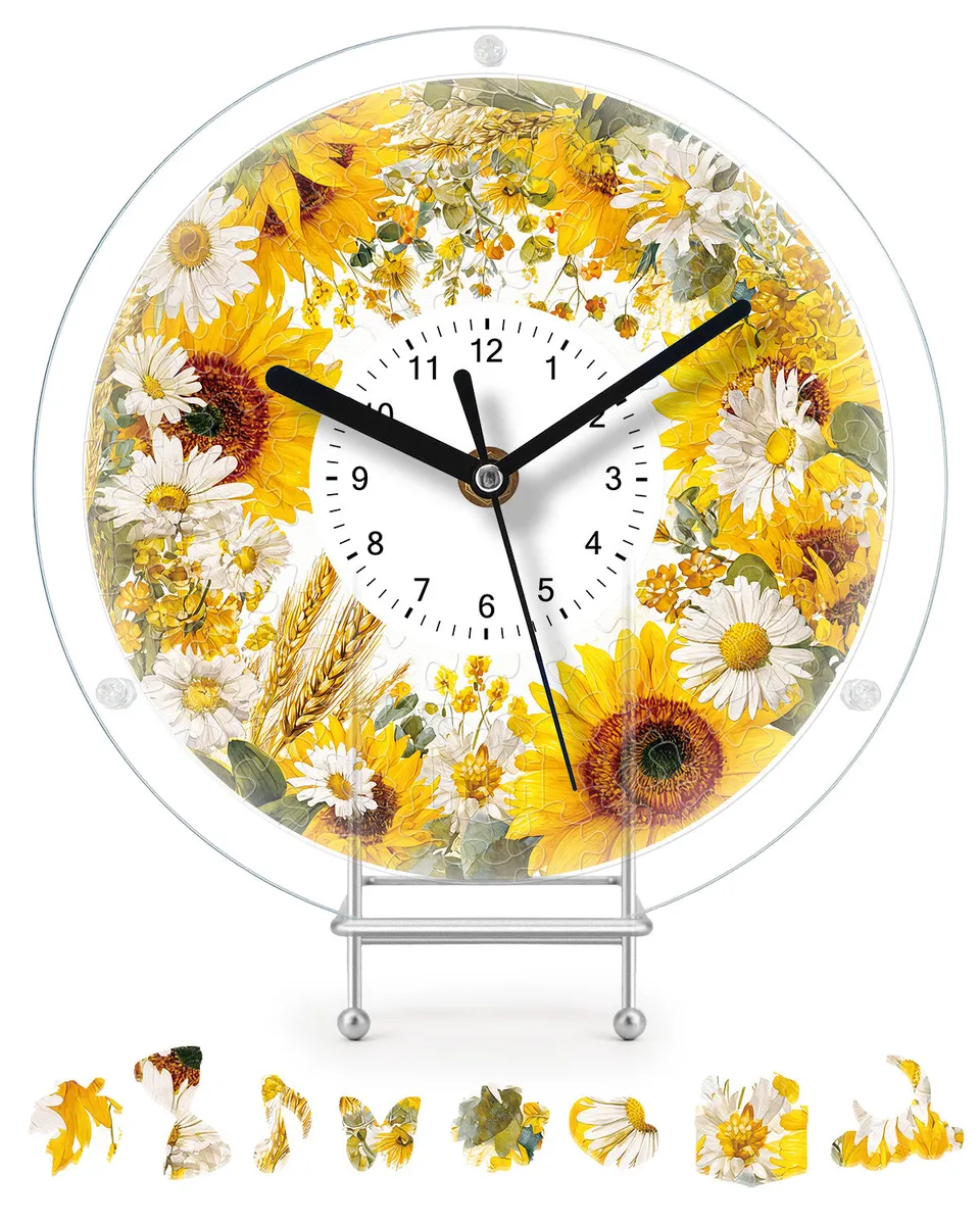kaayee-clock-kit-sunflower-meadow-puzzle-uhr-regular-size image 1