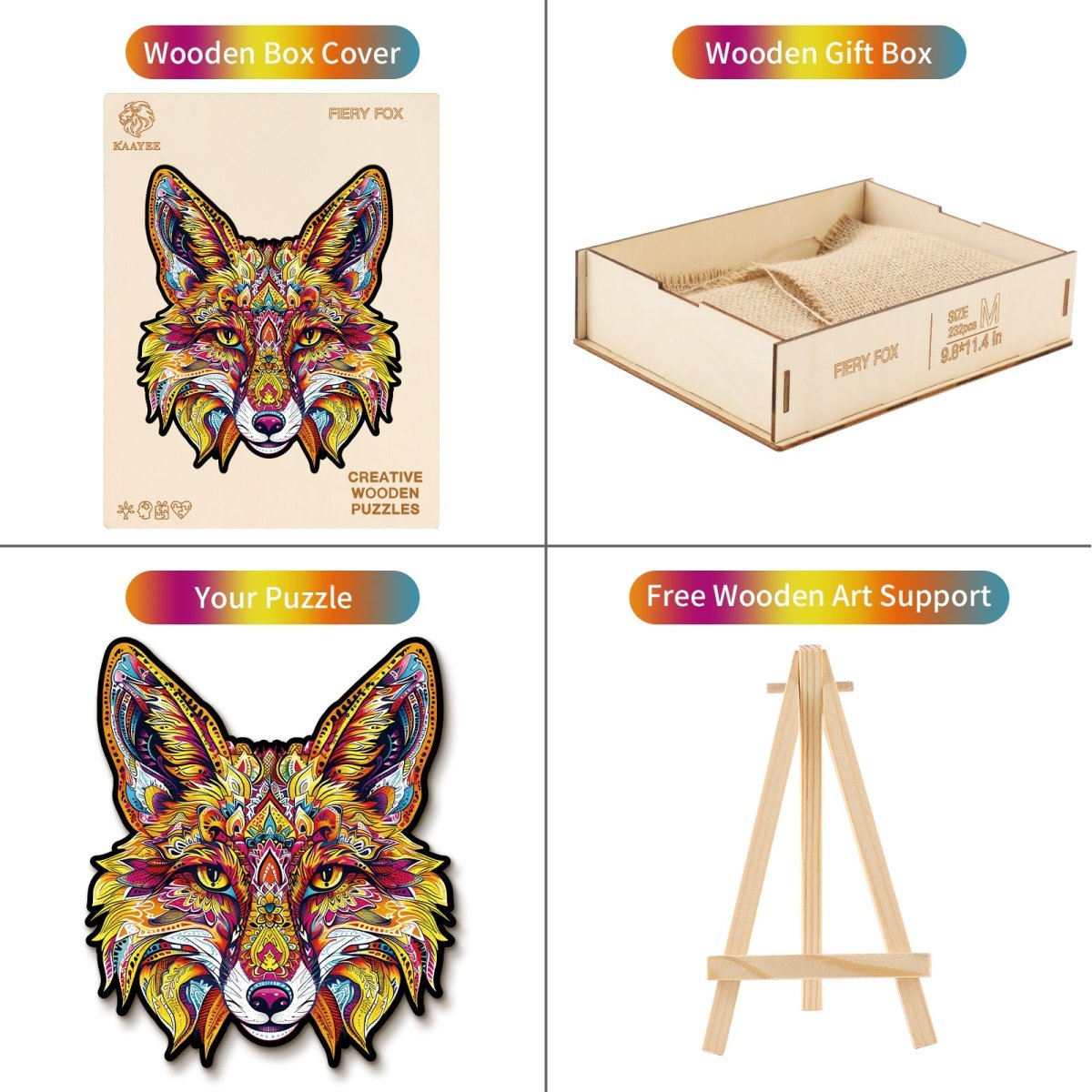 kaayee-wooden-puzzle-fiery-fox-holzpuzzle-m-fuchs-mandala image 3