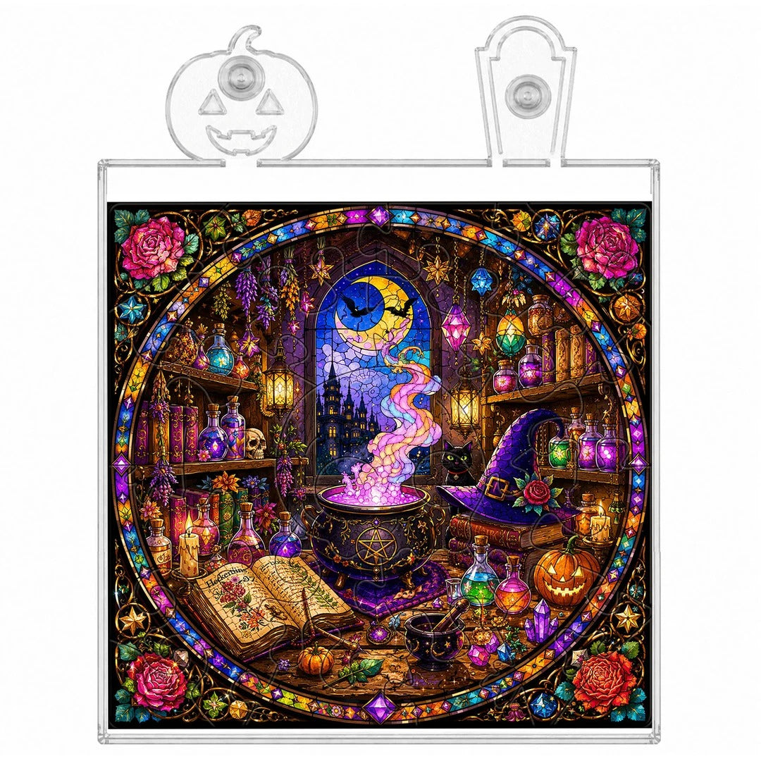 kaayee-witch-s-alchemy-lab-puzzle-nachtlicht-mit-holzrahmen image 4