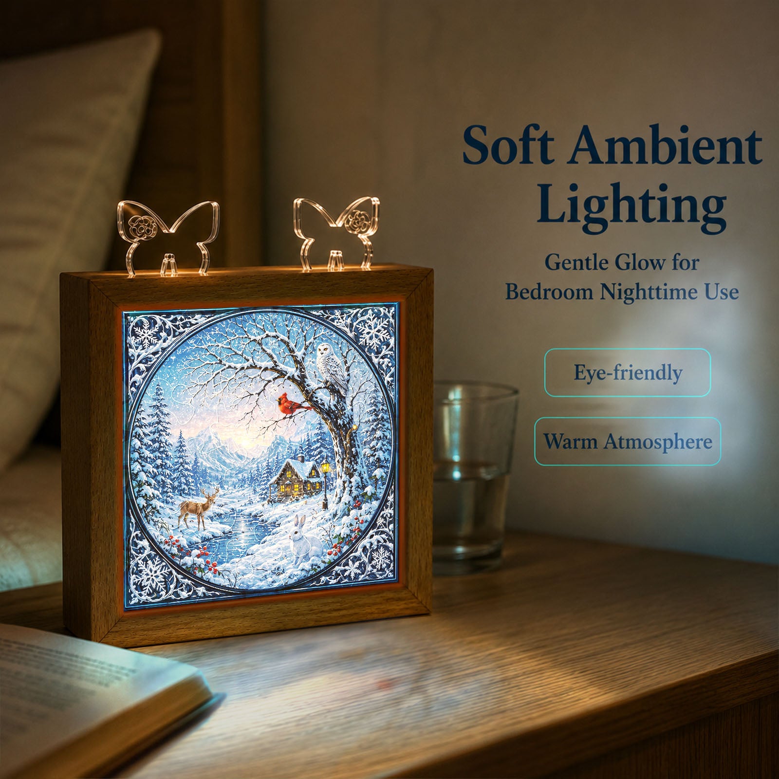 kaayee-winter-serenity-nachtlicht-holzrahmen-acryl-puzzle image 5