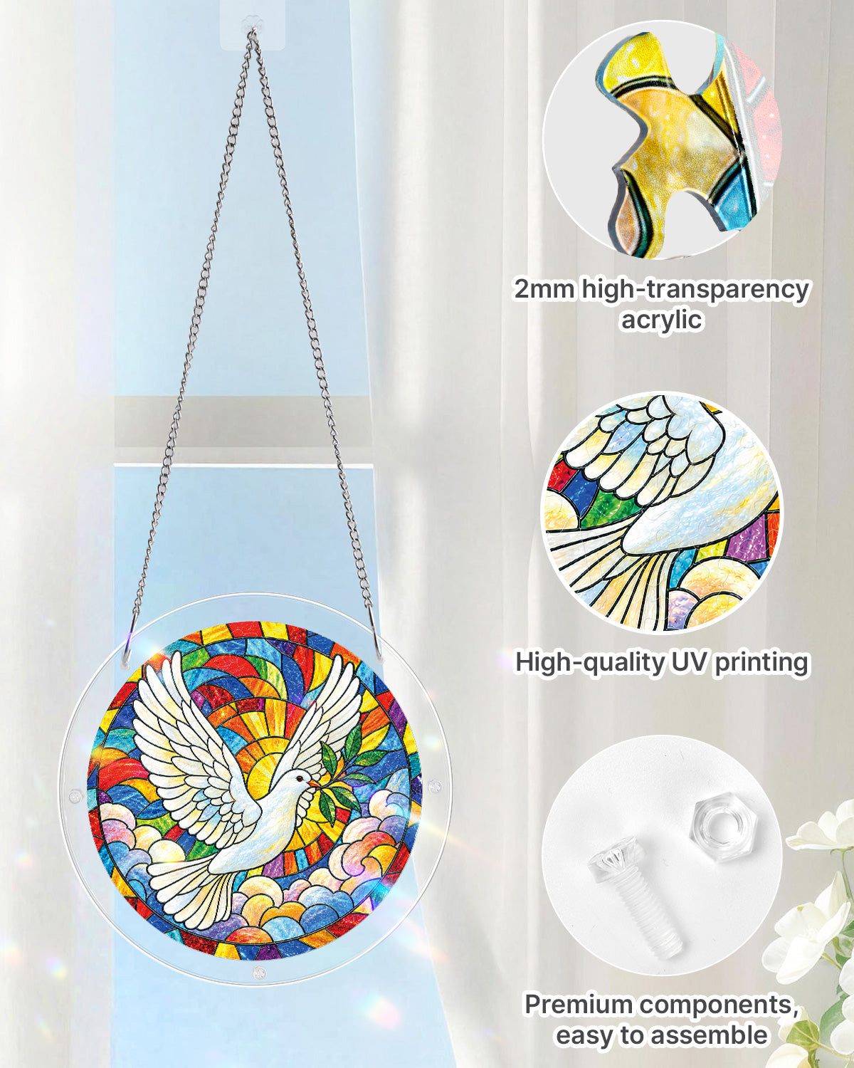 kaayee-suncatcher-dove-of-dawn-fensterbild-taube-acryl-m image 5