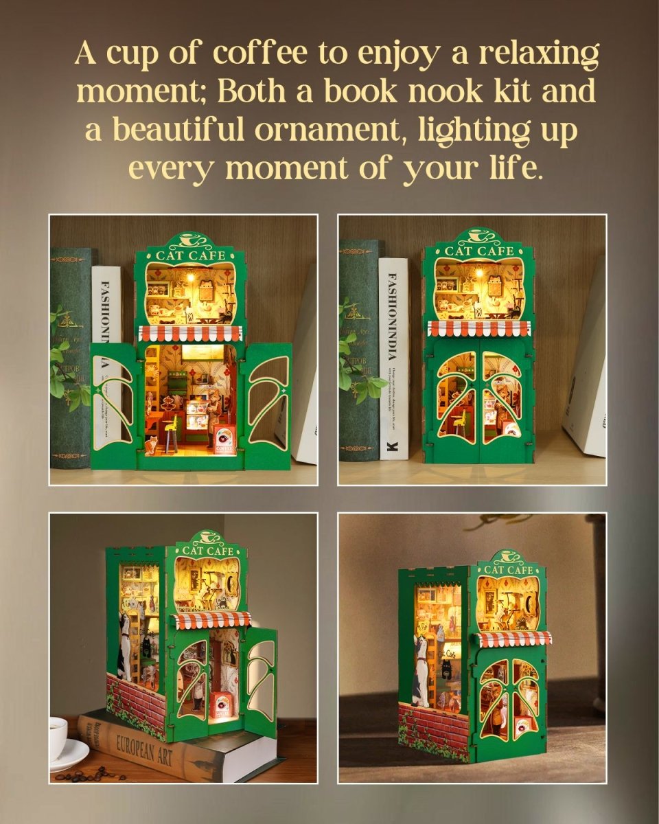 kaayee-book-nook-kit-cat-s-coffee-house-led-3d-puzzle image 5