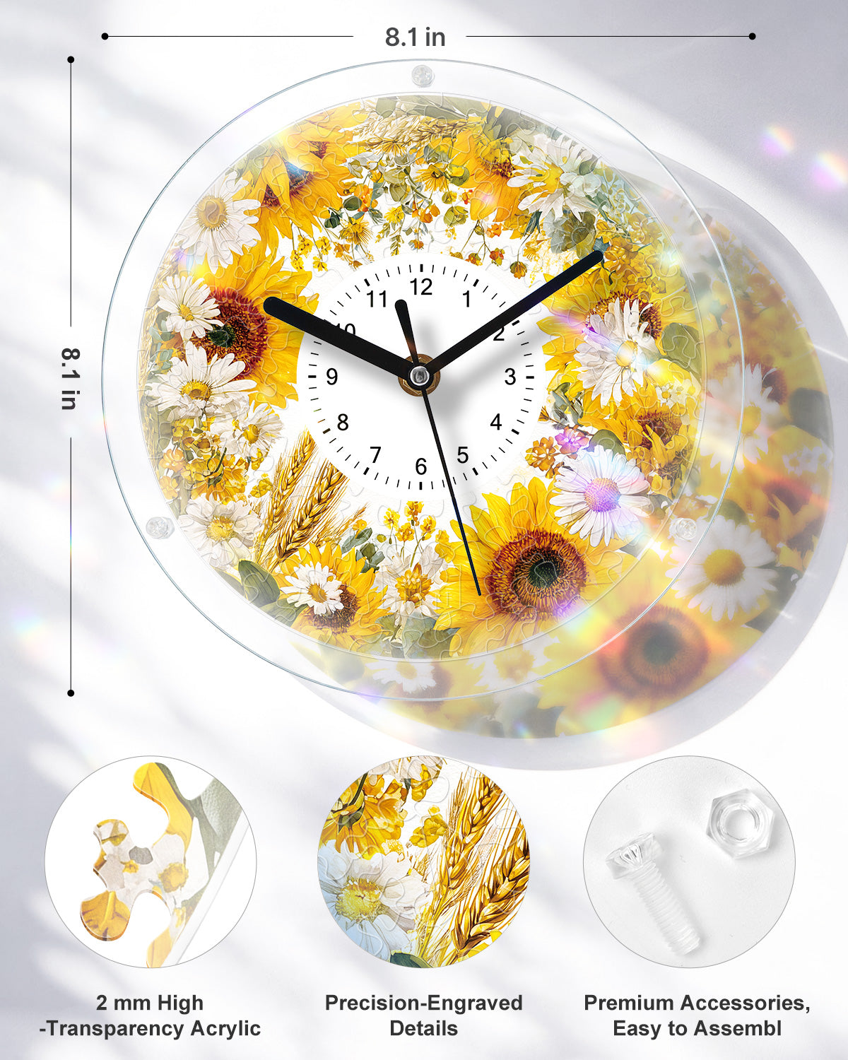 kaayee-clock-kit-sunflower-meadow-puzzle-uhr-regular-size image 3